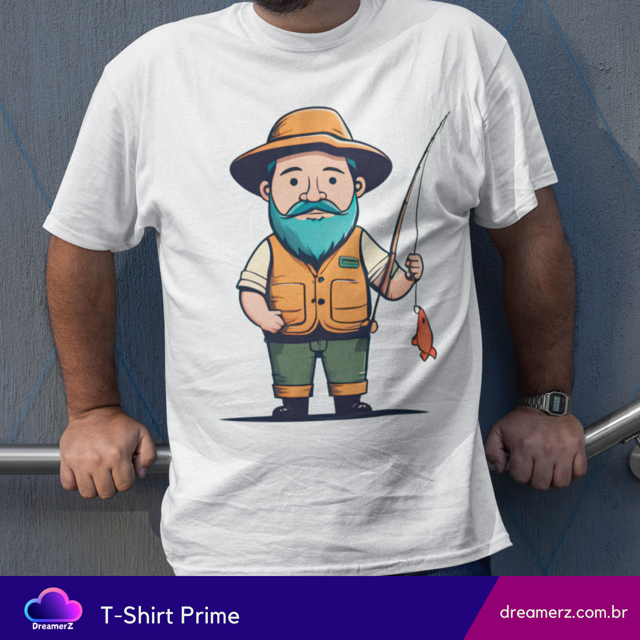 Camiseta: O Pescador Barbudão