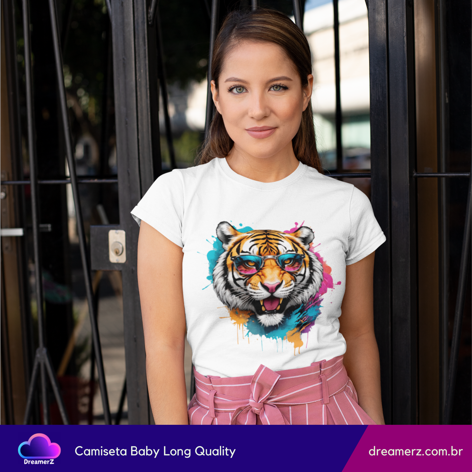 Camiseta Tigre Splash – Selvagem e Criativa