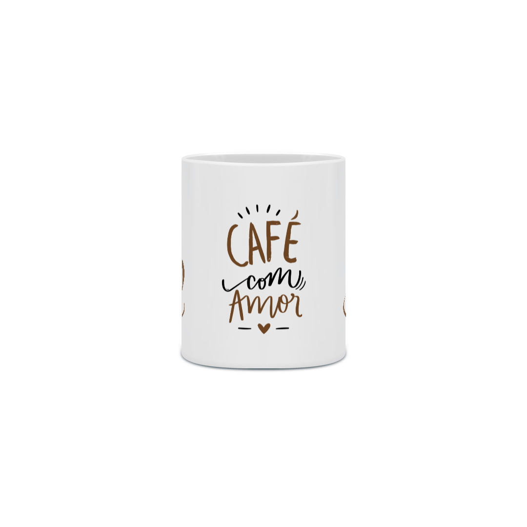 Caneca Porcelana - Café com Amor