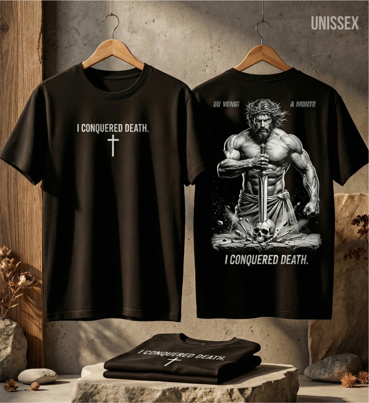 Camiseta I Conquered Death: A Vitória Suprema