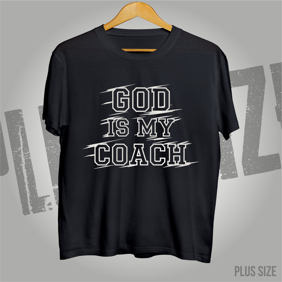 Plus Size - God is my Coach Black
