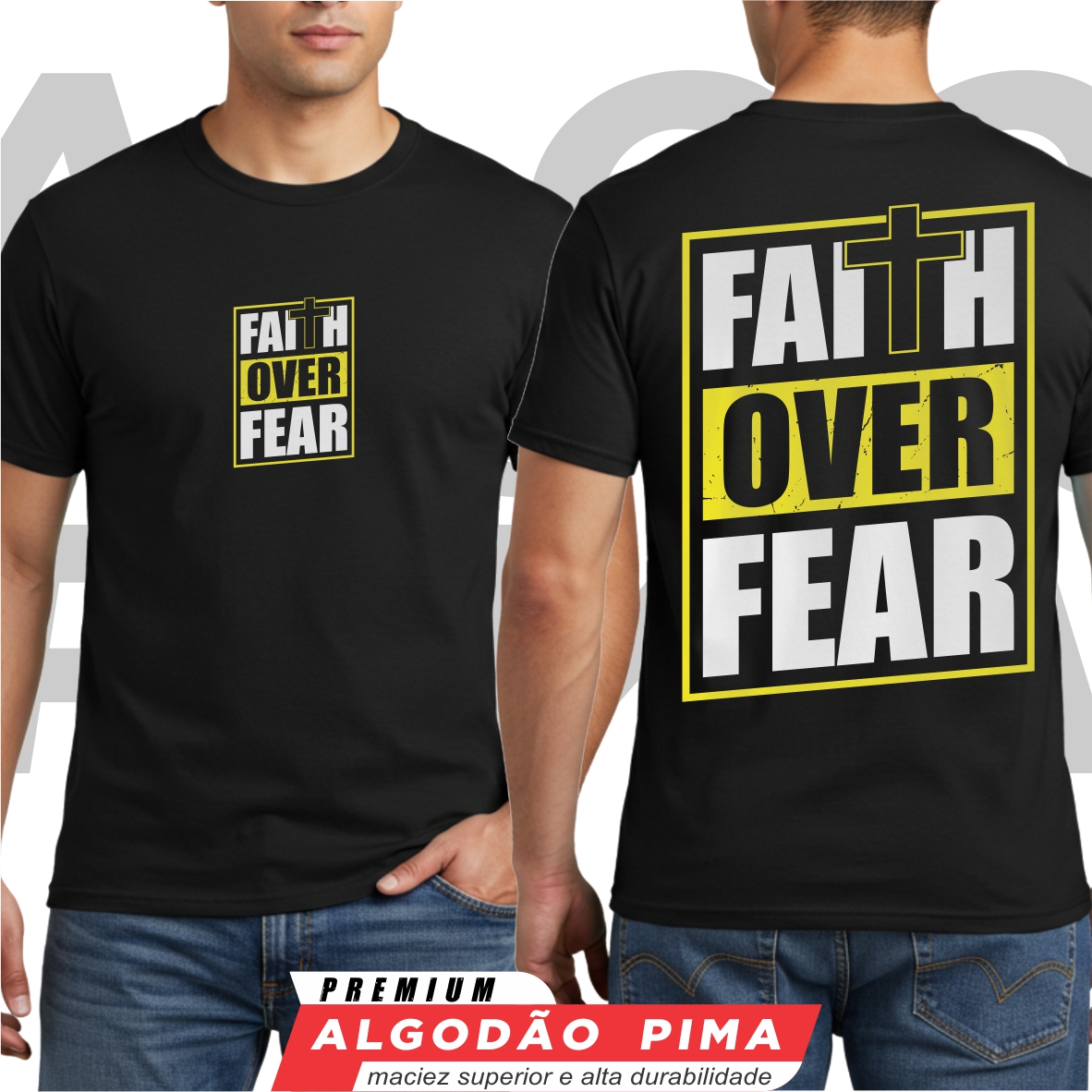 Camiseta - Faith Over Fear - Edição Manifesto Dupla