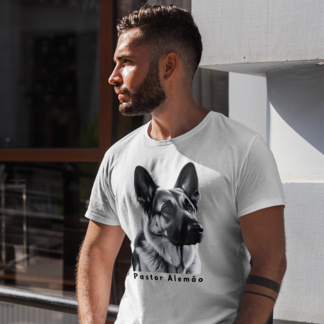 Camiseta Pastor Alemão monocromática