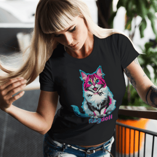 Camiseta Gato Ragdoll PopArt