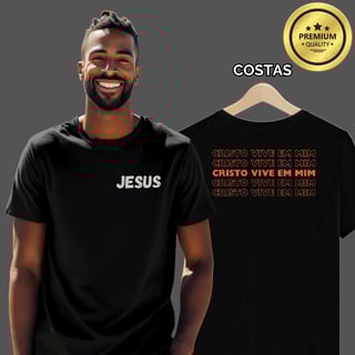 Camiseta Masculina Premium Cristo Vive em Mim