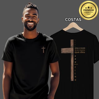 Camiseta Masculina Premium Deus Amou o Mundo de Tal Maneira