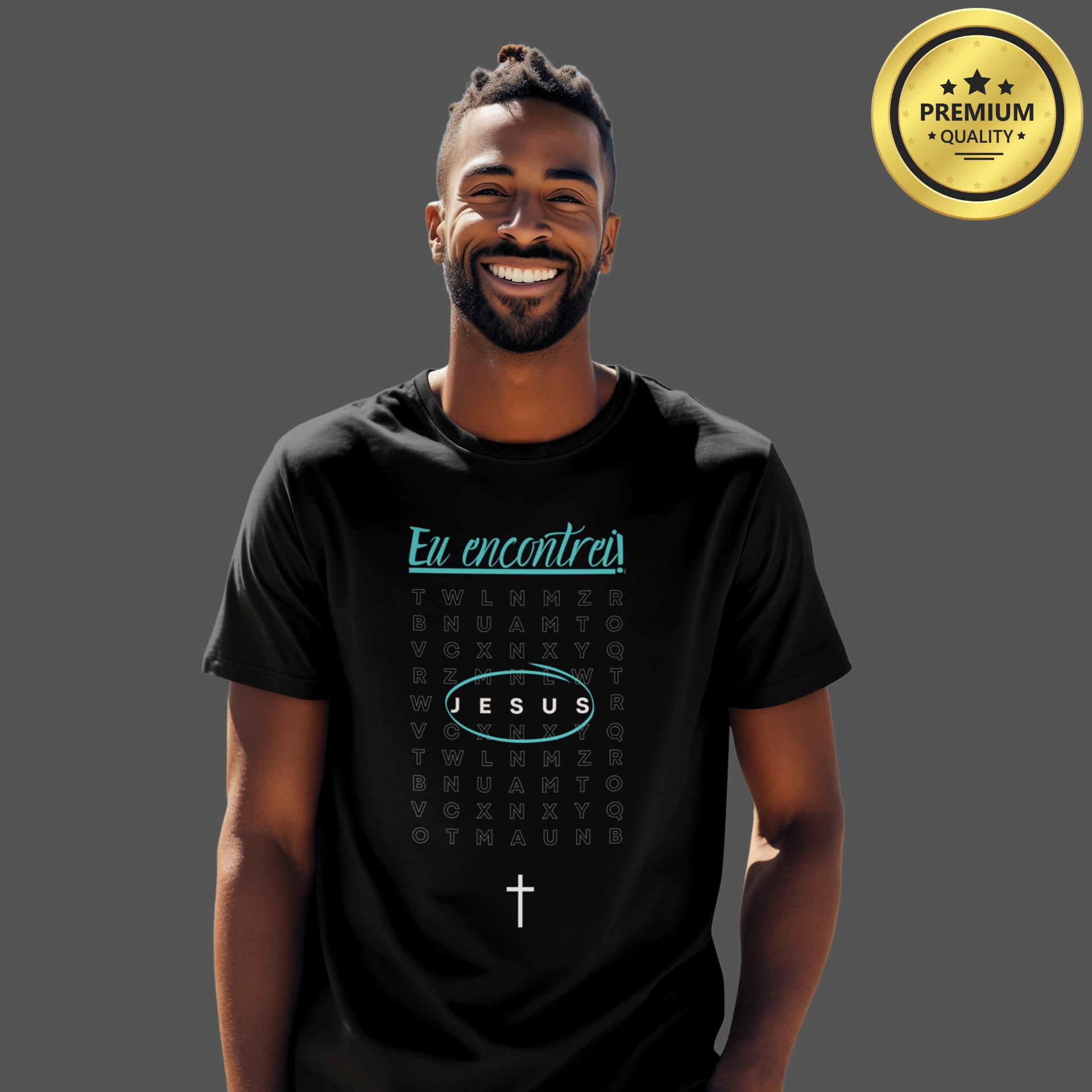 Camiseta Masculina Premium Eu encontrei Jesus