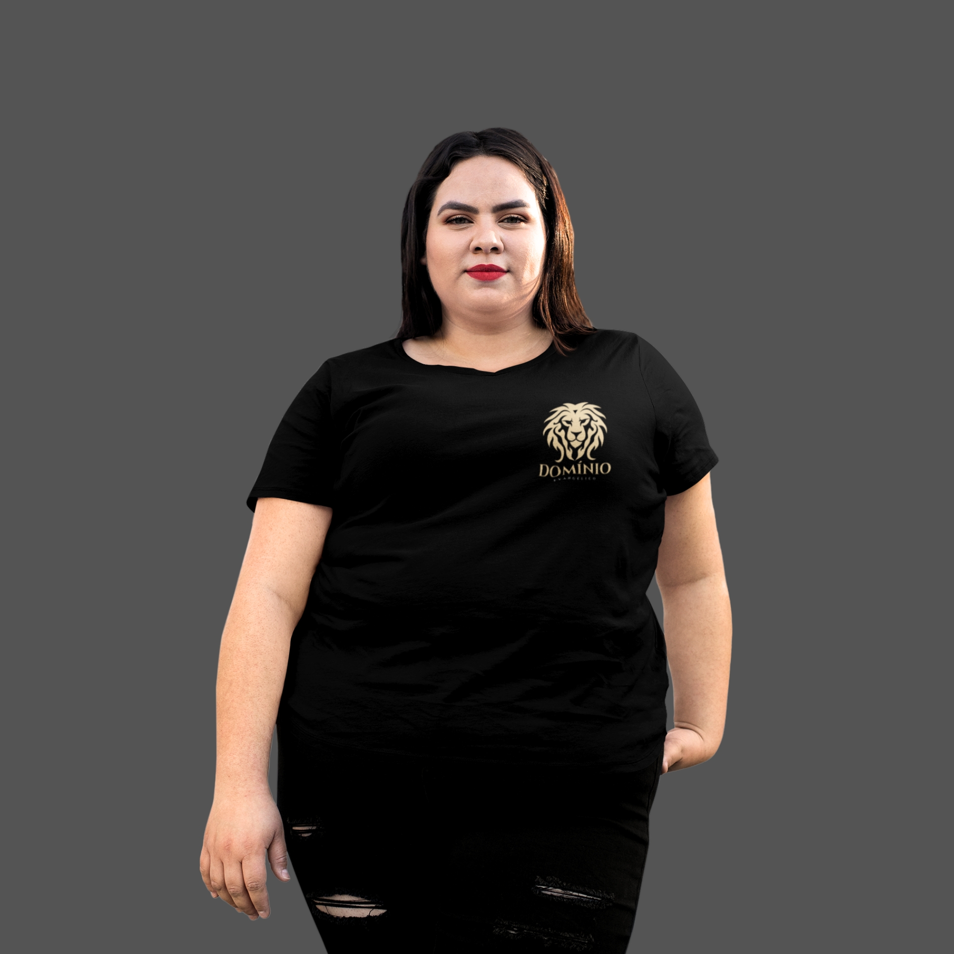 Camiseta Feminina Plus Size Domínio Evangélico Símbolo