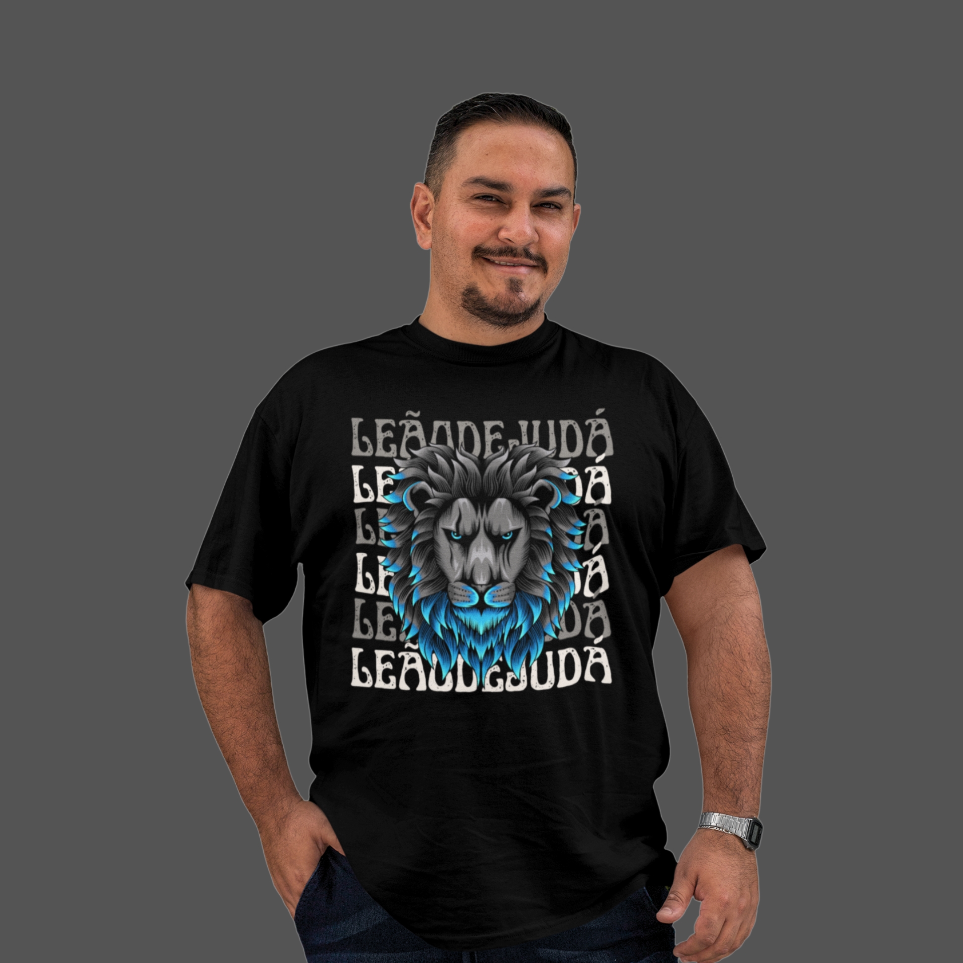 Camiseta Masculina Plus Size Leão de Judá