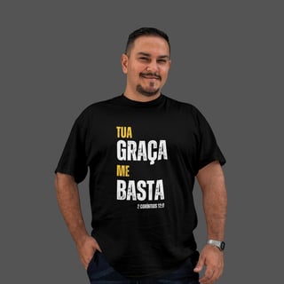Camiseta Masculina Plus Size Tua Graça me basta