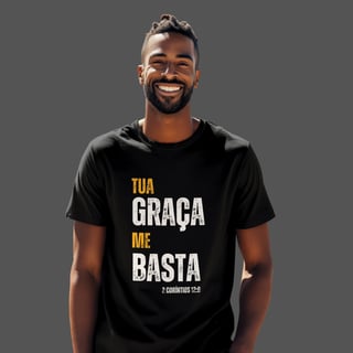 Camiseta Masculina Tua Graça me basta