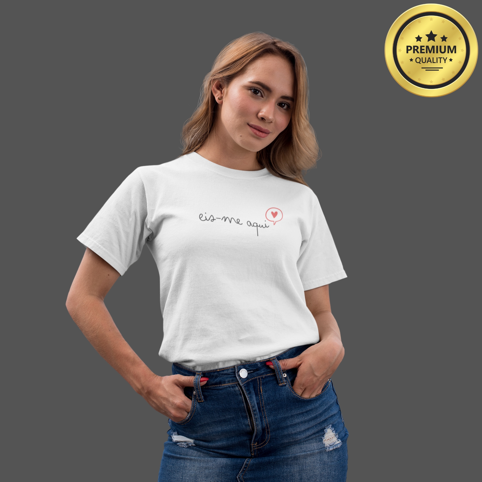 Camiseta Feminina Premium Eis-me aqui