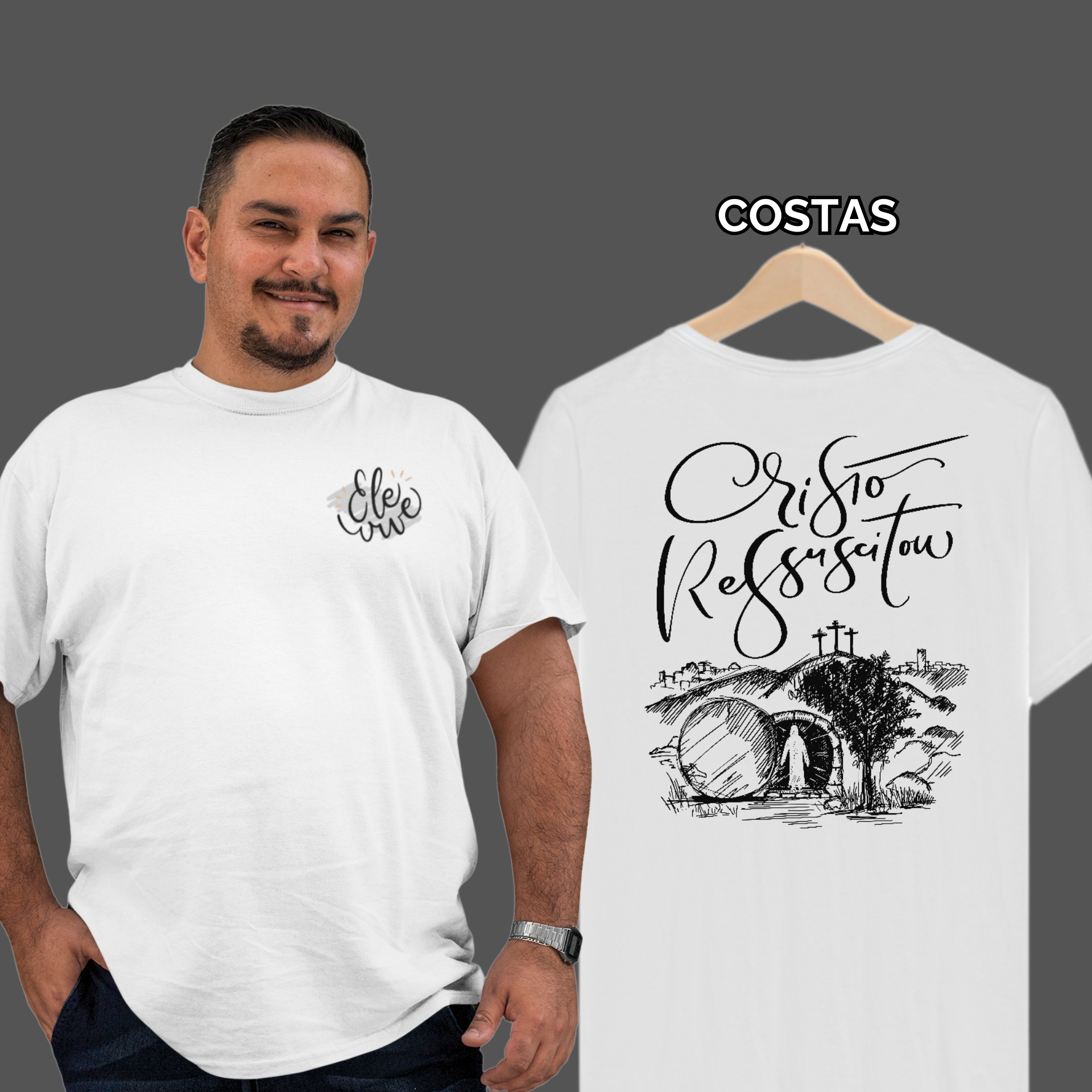 Camiseta Masculina Plus Size Cristo Ressuscitou