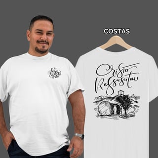 Camiseta Masculina Plus Size Cristo Ressuscitou