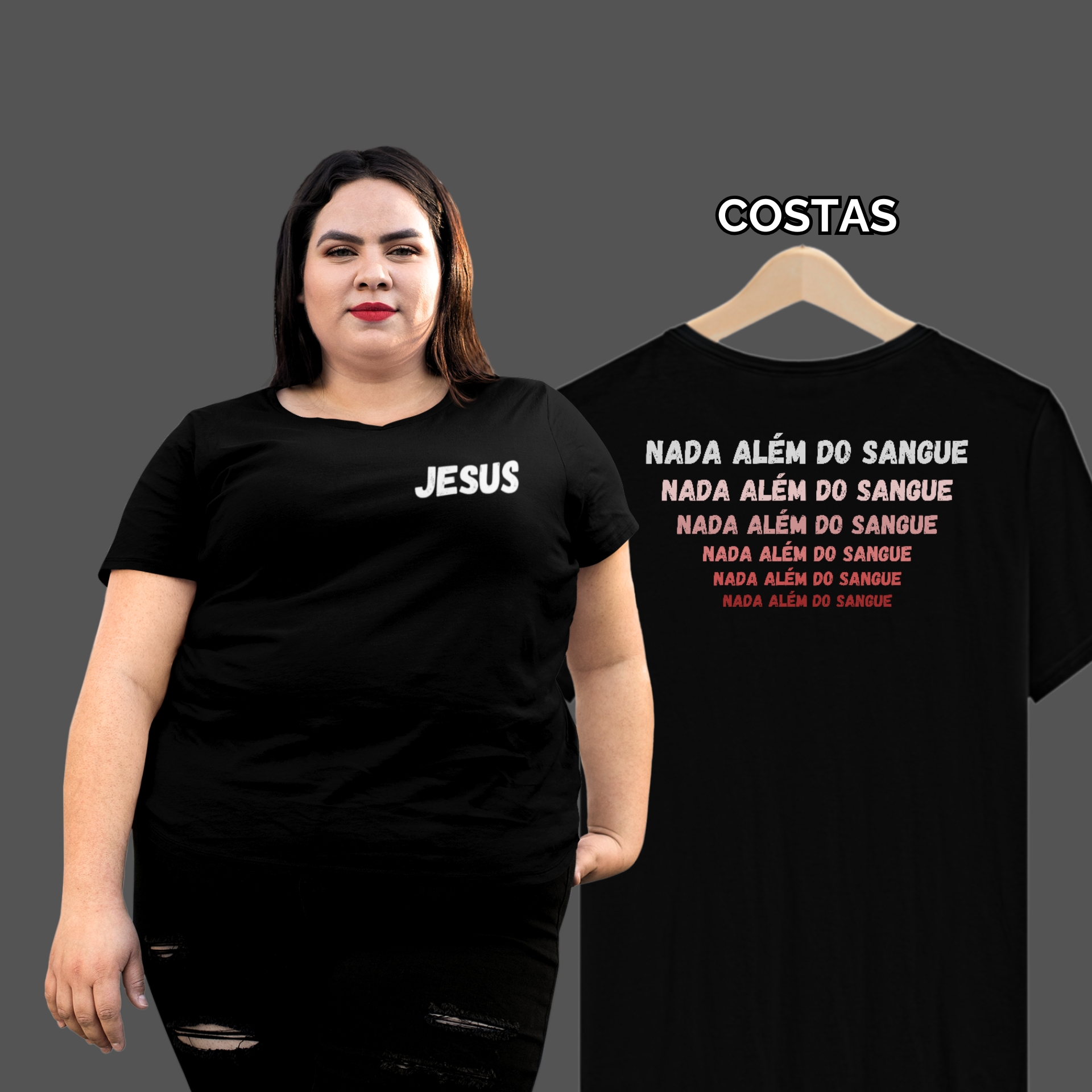 Camiseta Feminina Plus Size Nada Além do Sangue