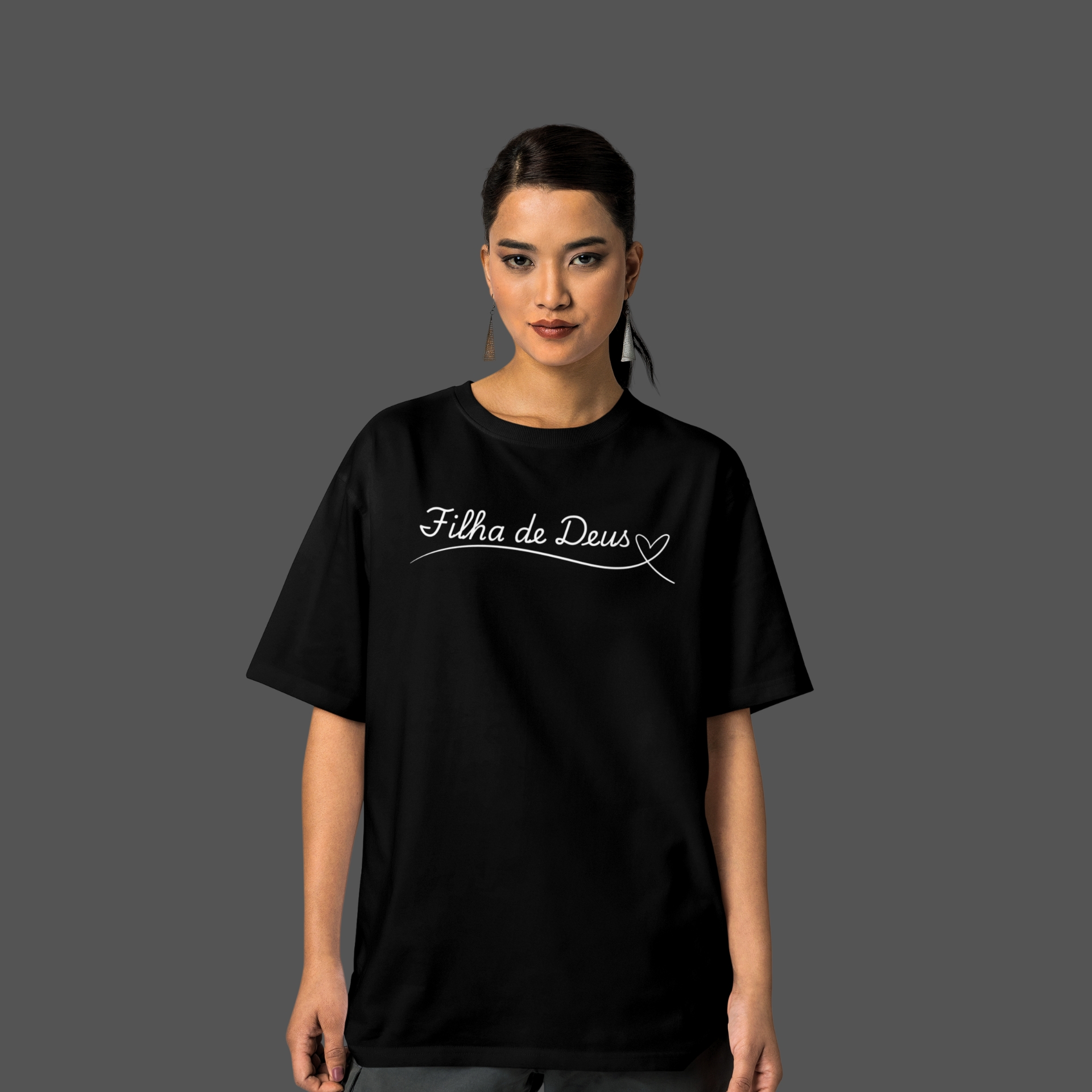 Camiseta Feminina Oversized Filha de Deus
