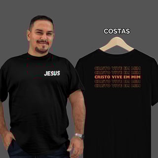 Camiseta Masculina Plus Size Cristo Vive em Mim