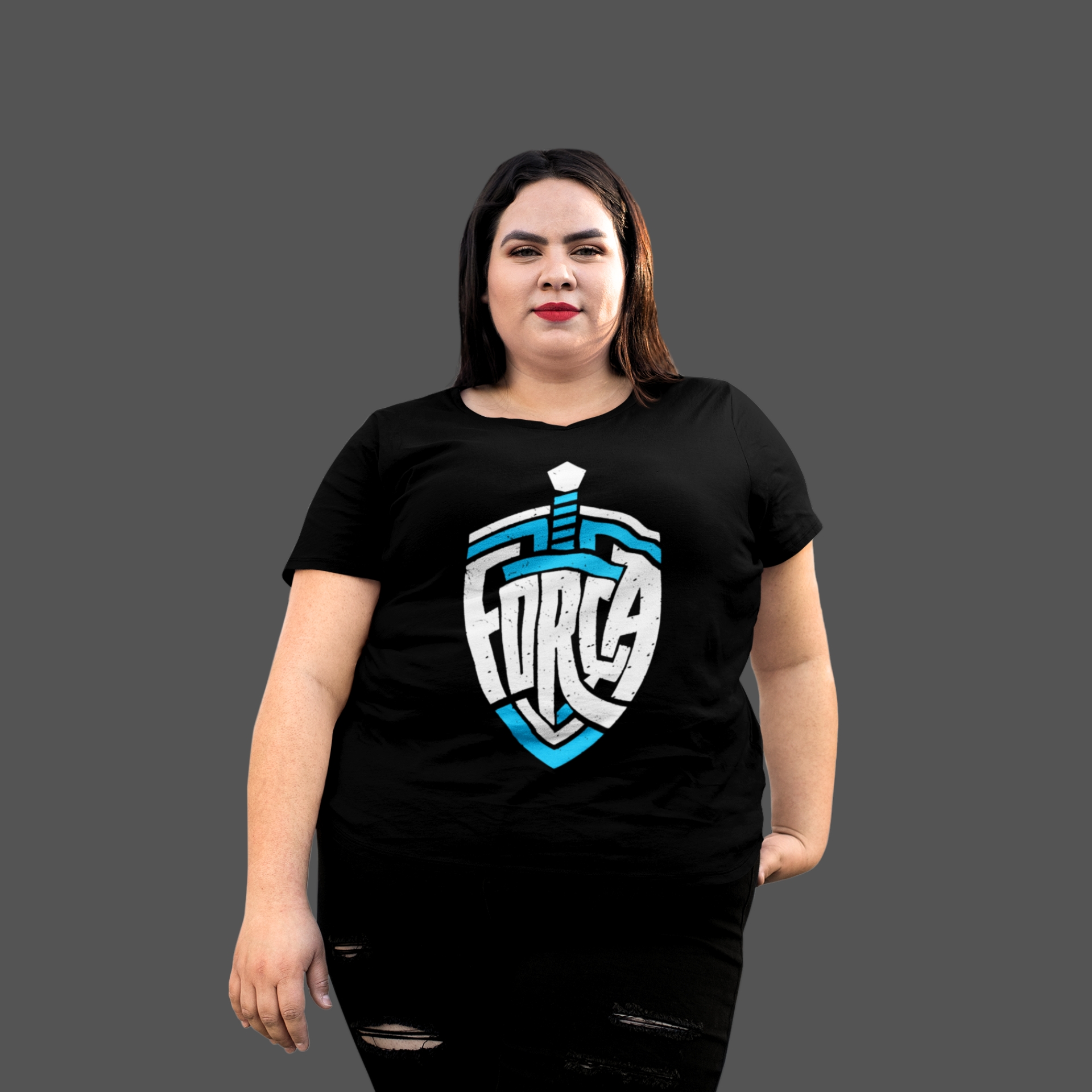 Camiseta Feminina Plus Size Força