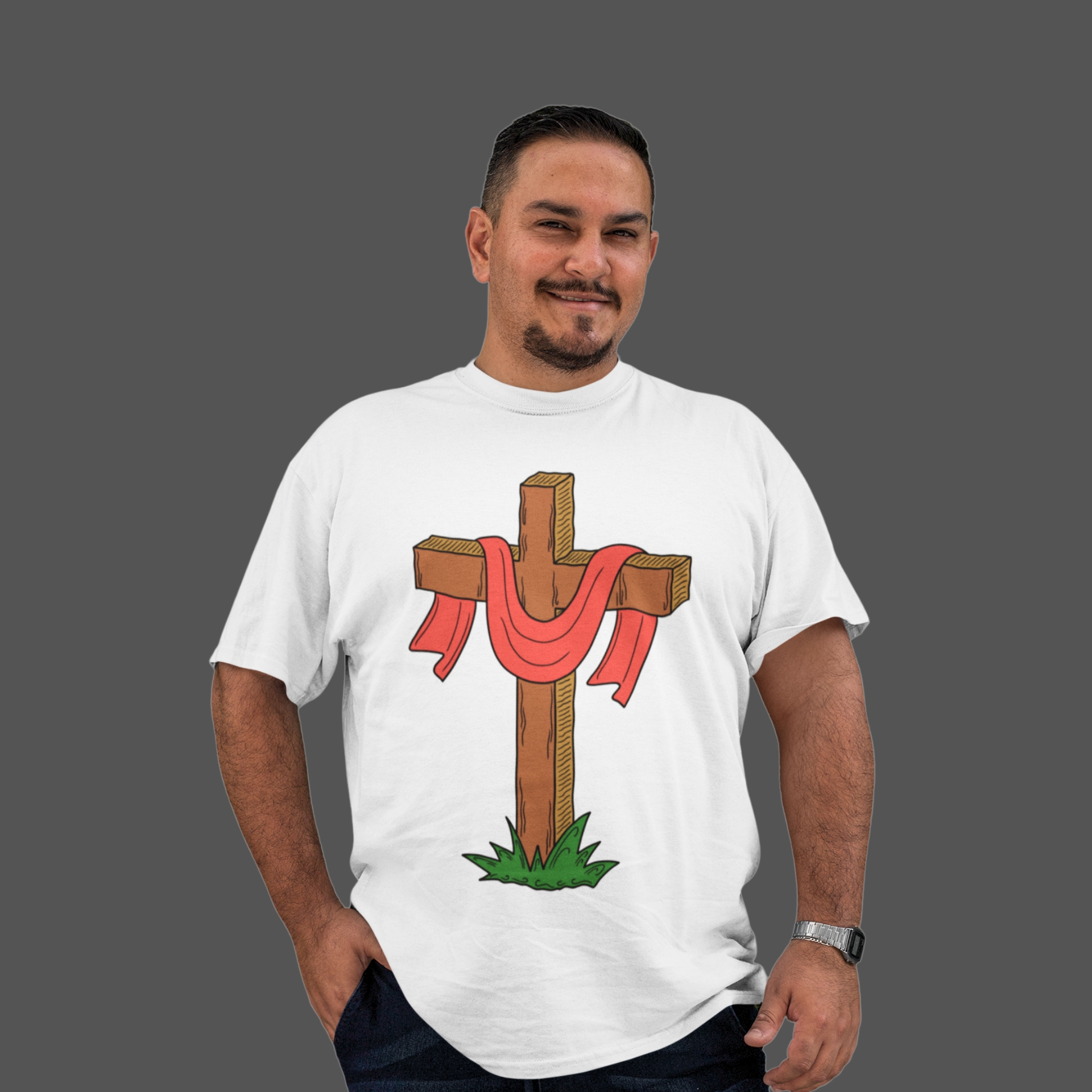 Camiseta Masculina Plus Size Cruz Vazia
