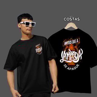 Camiseta Masculina Oversized Antes que a Lâmpada se Apague