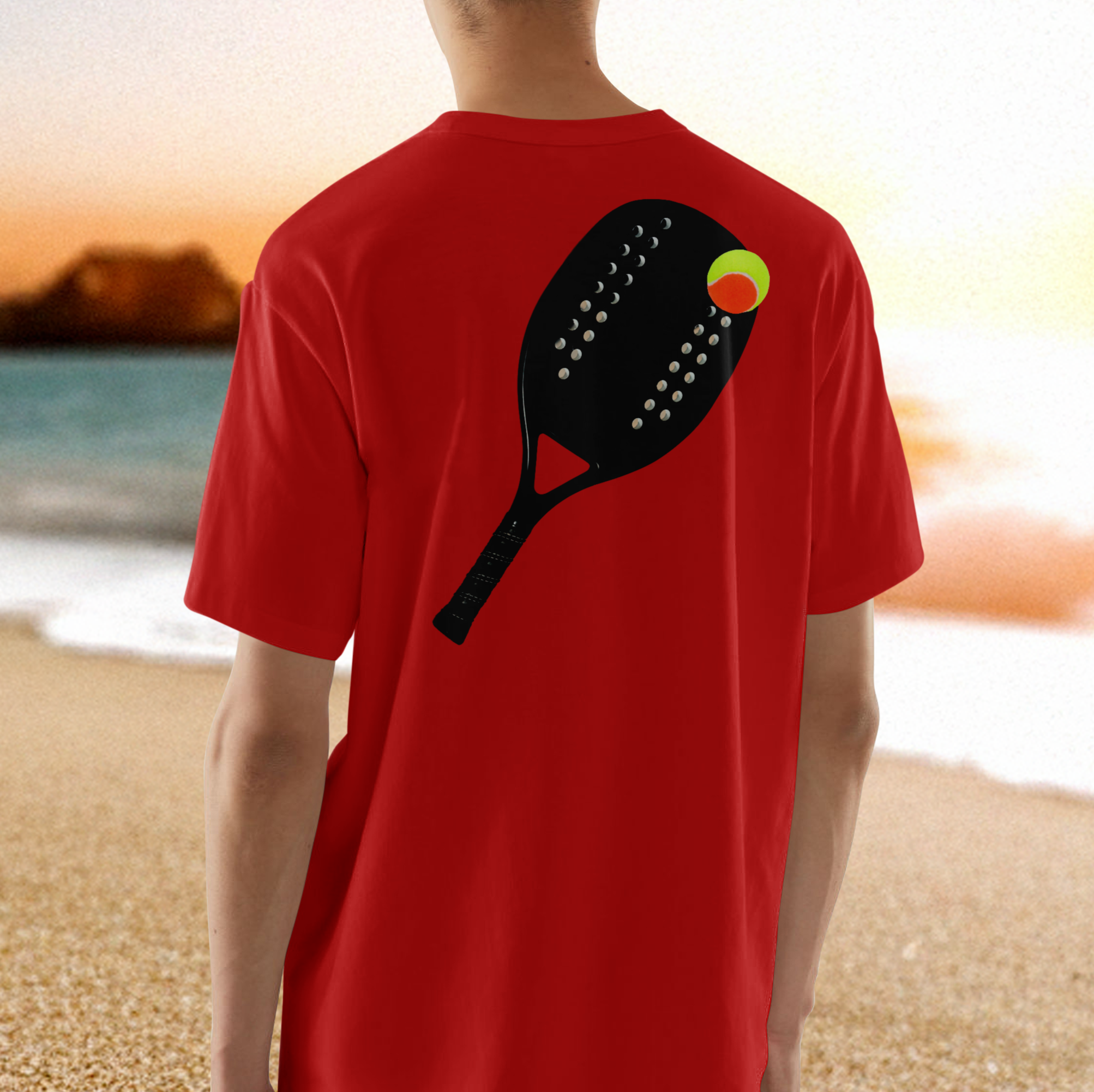 Nome do produto: Camisa 100% Algodão - Raquete e Bola Beach Tennis (Frente e Costas)