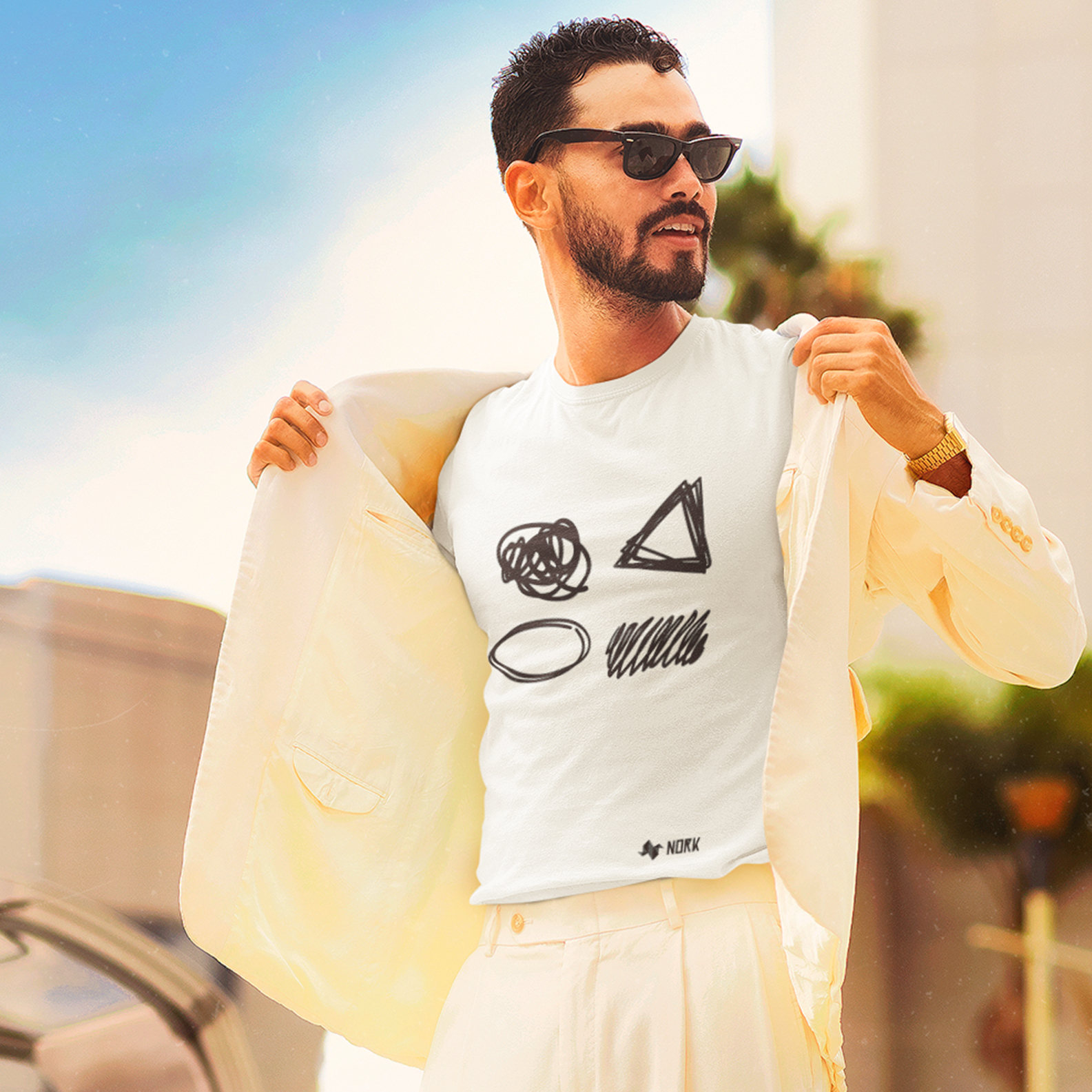 Nome do produto: Camisa Nork Rabisco Geometria Solta