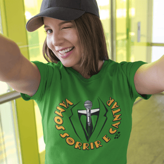 Camiseta Baby Look - Vamos Sorrir e Cantar