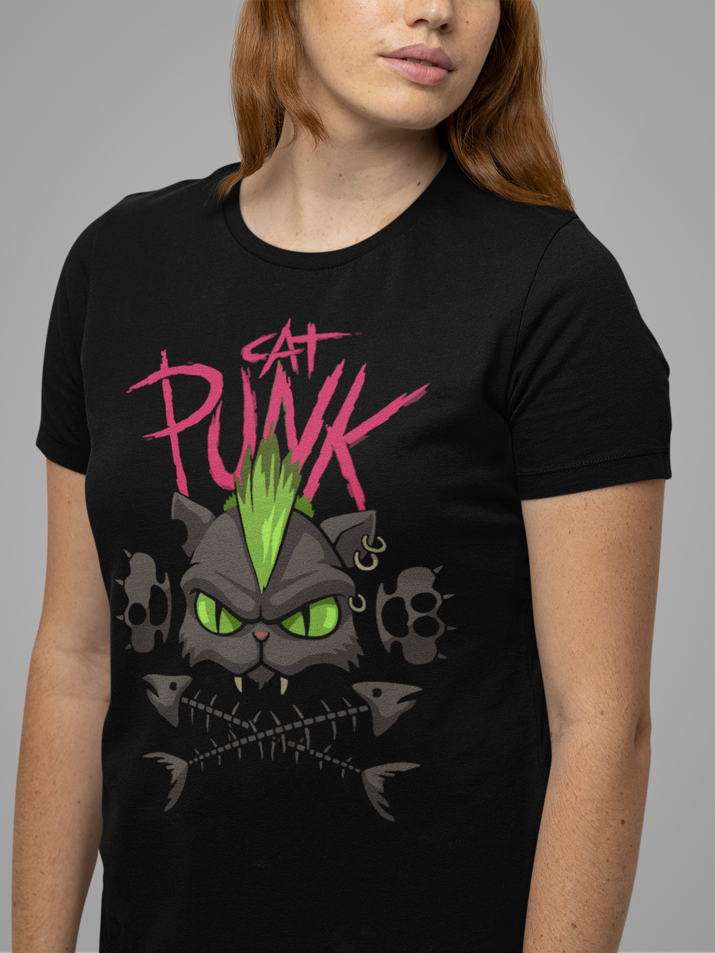 Nome do produto: CAMISETA CAT PUNK