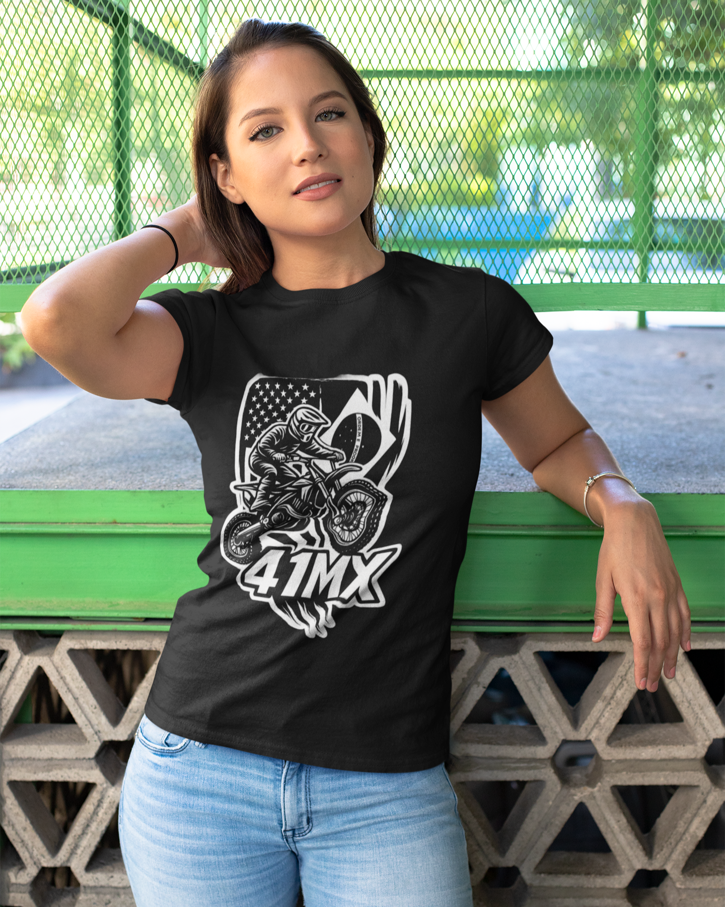 Camiseta Baby Look 41MX -  Estampada Algodão Premium Estilo Motocros 00020