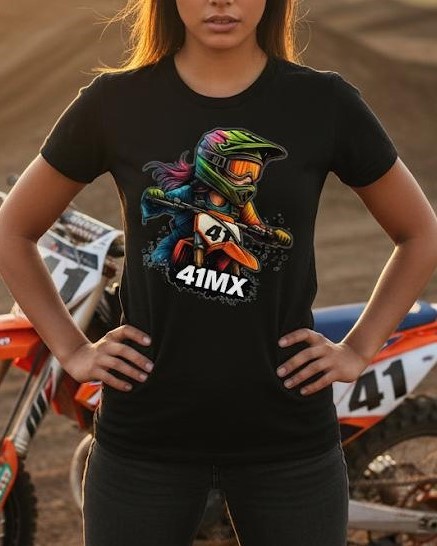 Nome do produto: Camiseta Baby Look 41MX - Estampada Algodão Premium Estilo Motocross 00032