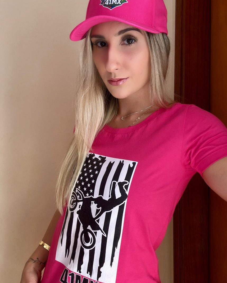 Nome do produto: Camiseta Baby Look 41MX - Estampada Algodão Premium Estilo Motocross 00026