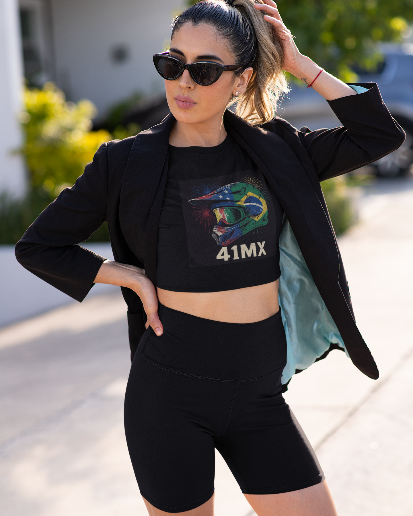Nome do produto: Camiseta Cropped 41MX Feminina- Estampada Algodão Premium Estilo esportiva e casual 00057