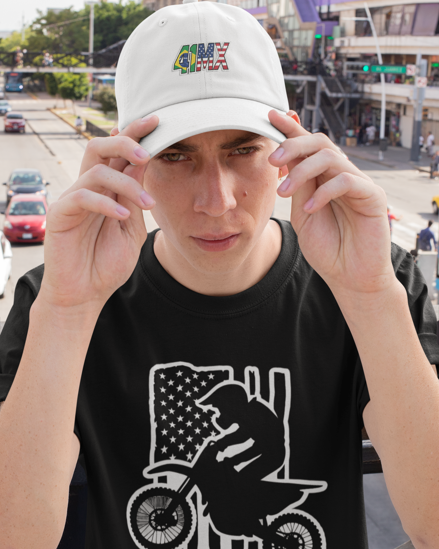 Nome do produto: BONÉ AMERICANO 41MX ABA CURVADA - TECIDO COM TELA, AJUSTAVEL, IDEAL PARA MOTOCROSS E ESPORTE 00082