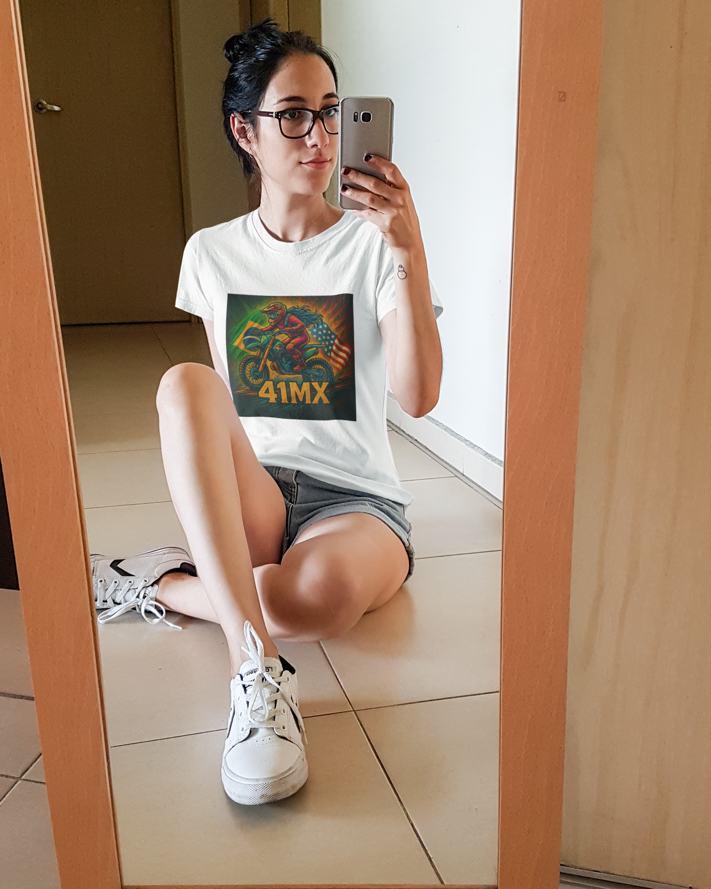 Nome do produto: CCamiseta Baby Look 41MX - Estampada Algodão Premium Estilo Motocross 00025