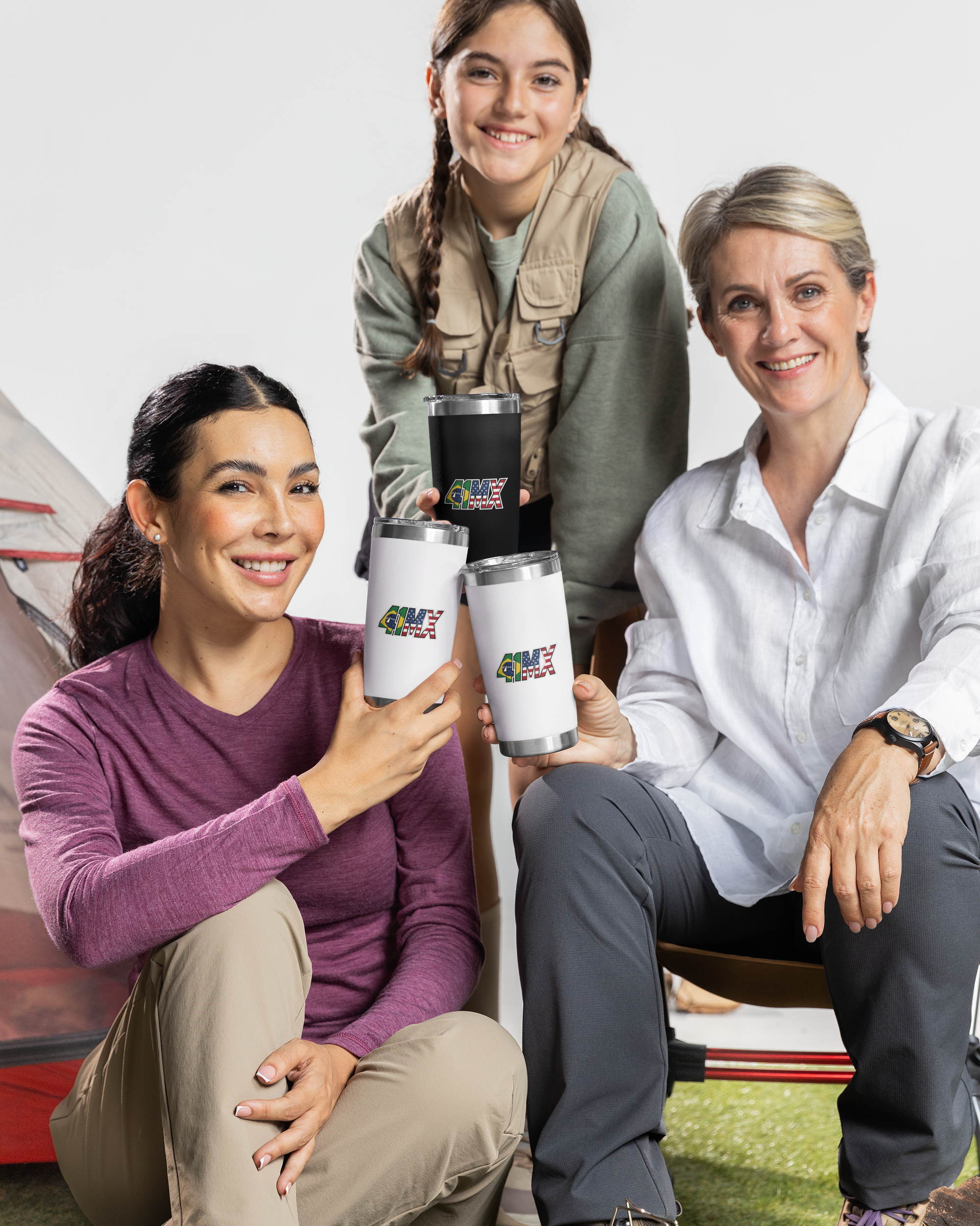 Nome do produto: Copo Térmico 41MX 473ml Inox Branco e Preto – para Motocross, Esporte e Escritório