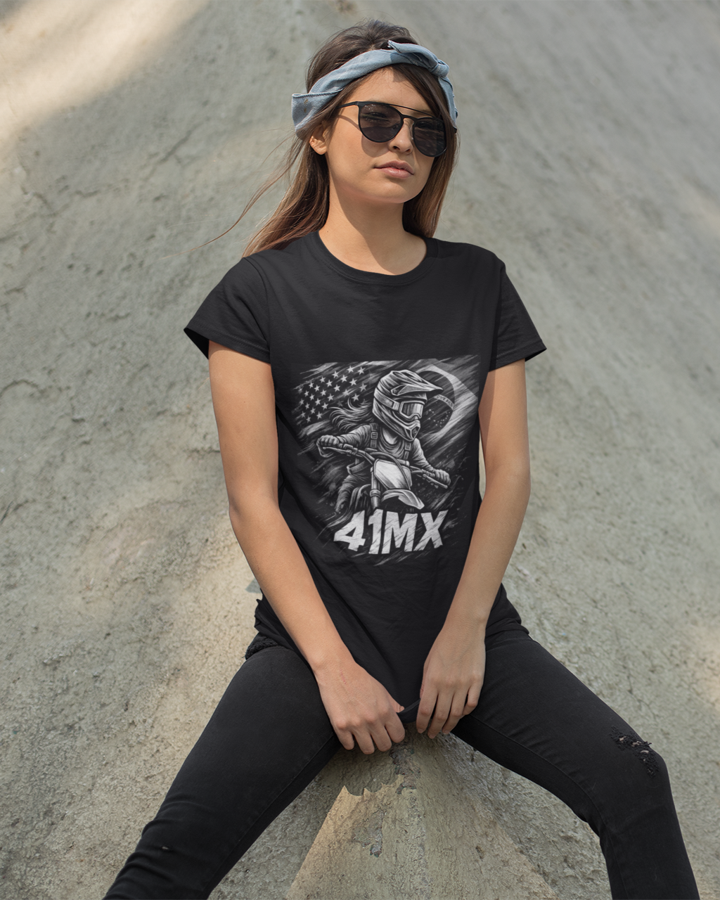 Nome do produto: Camiseta Baby Look 41MX - Estampada Algodão Premium Estilo Motocross 00022