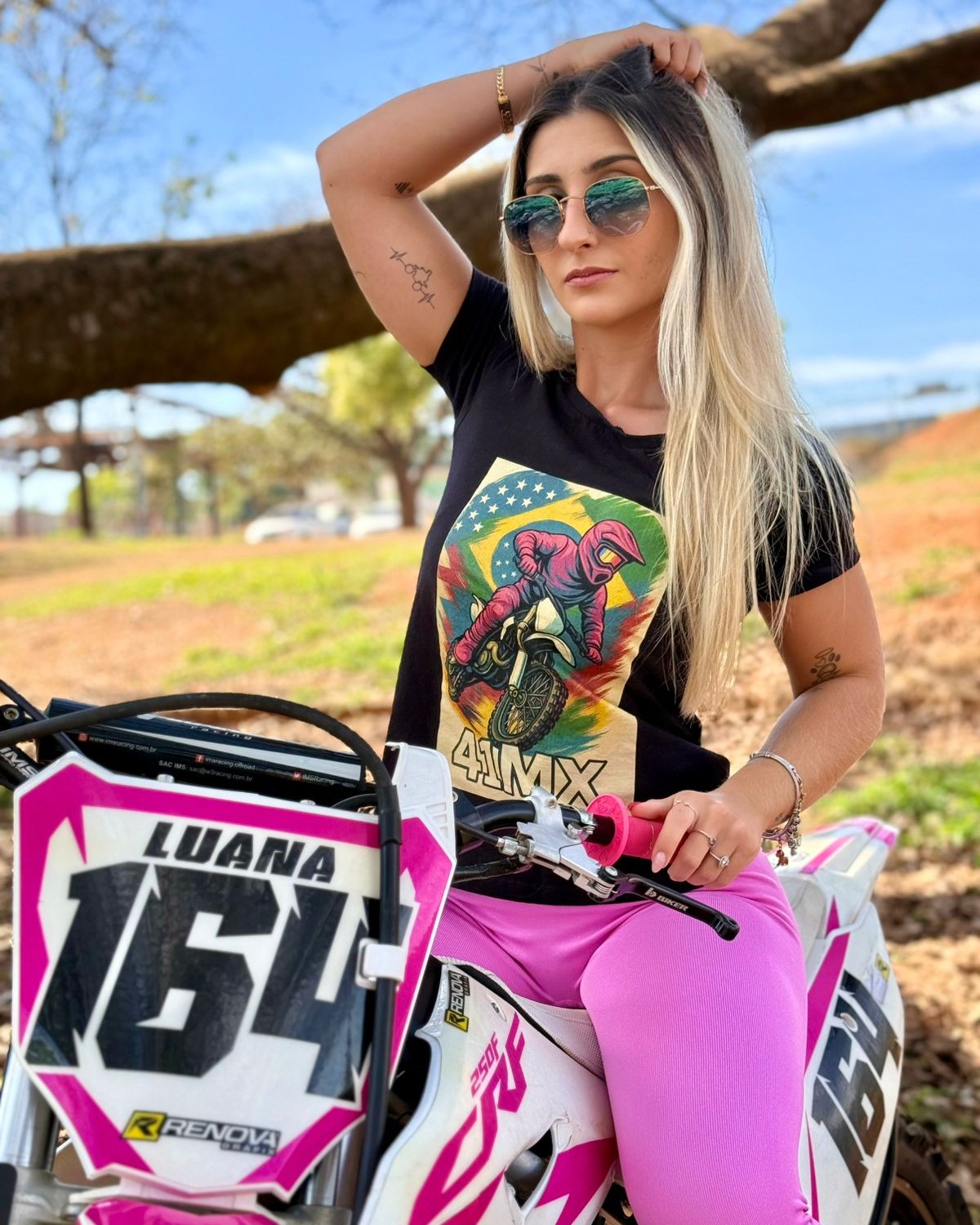 Nome do produto: Camiseta Baby Look 41MX - Estampada Algodão Premium Estilo Motocross 00029