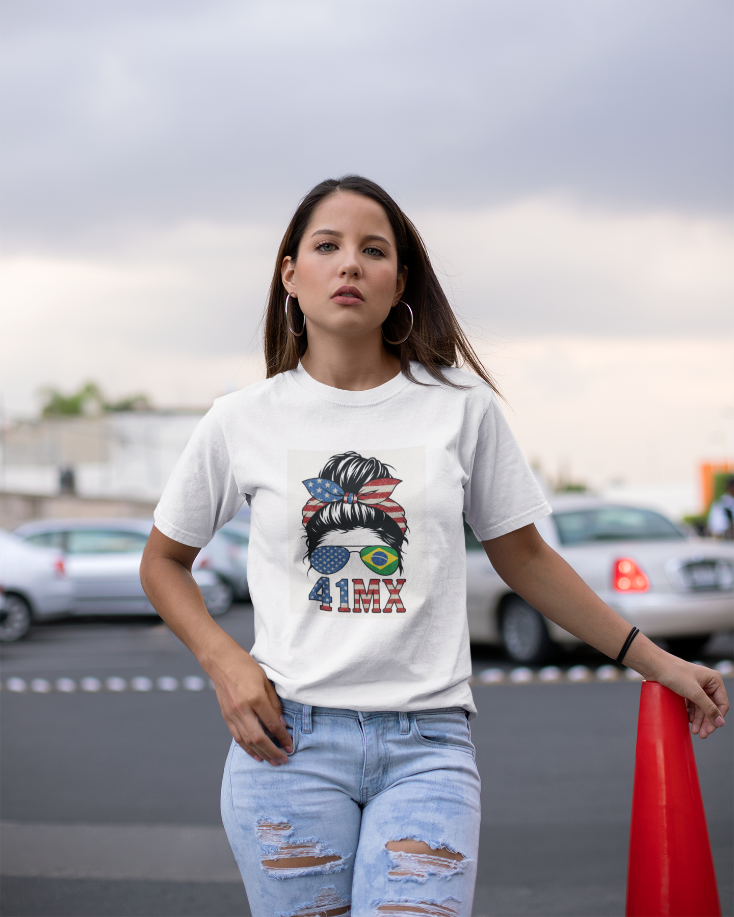Nome do produto: Camiseta Baby Look 41MX - Estampada Algodão Premium Estilo Motocross 00031