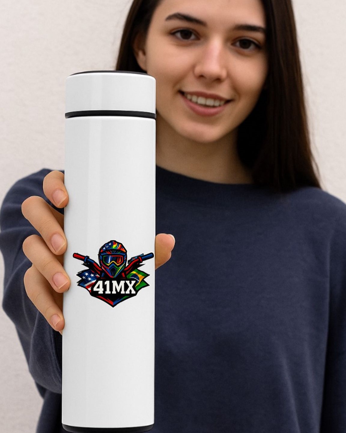 Nome do produto: Garrafa Térmica 41MX 400ml Inox Branca com Filtro – Esporte e Escritório