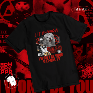  Camiseta Infantil Let Meow Vermelho