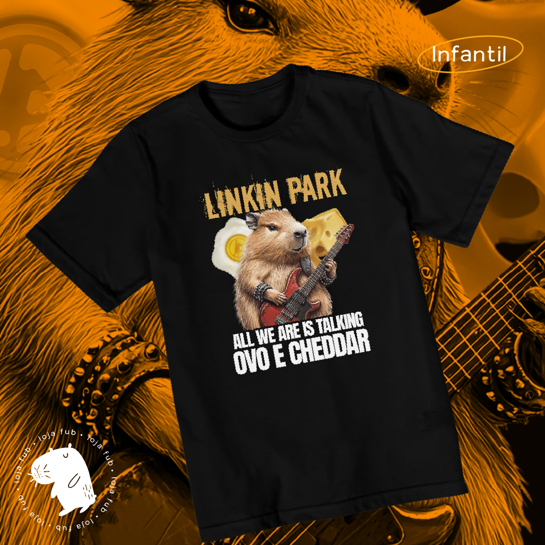 Camiseta Infantil Capivara Ovo e Cheddar
