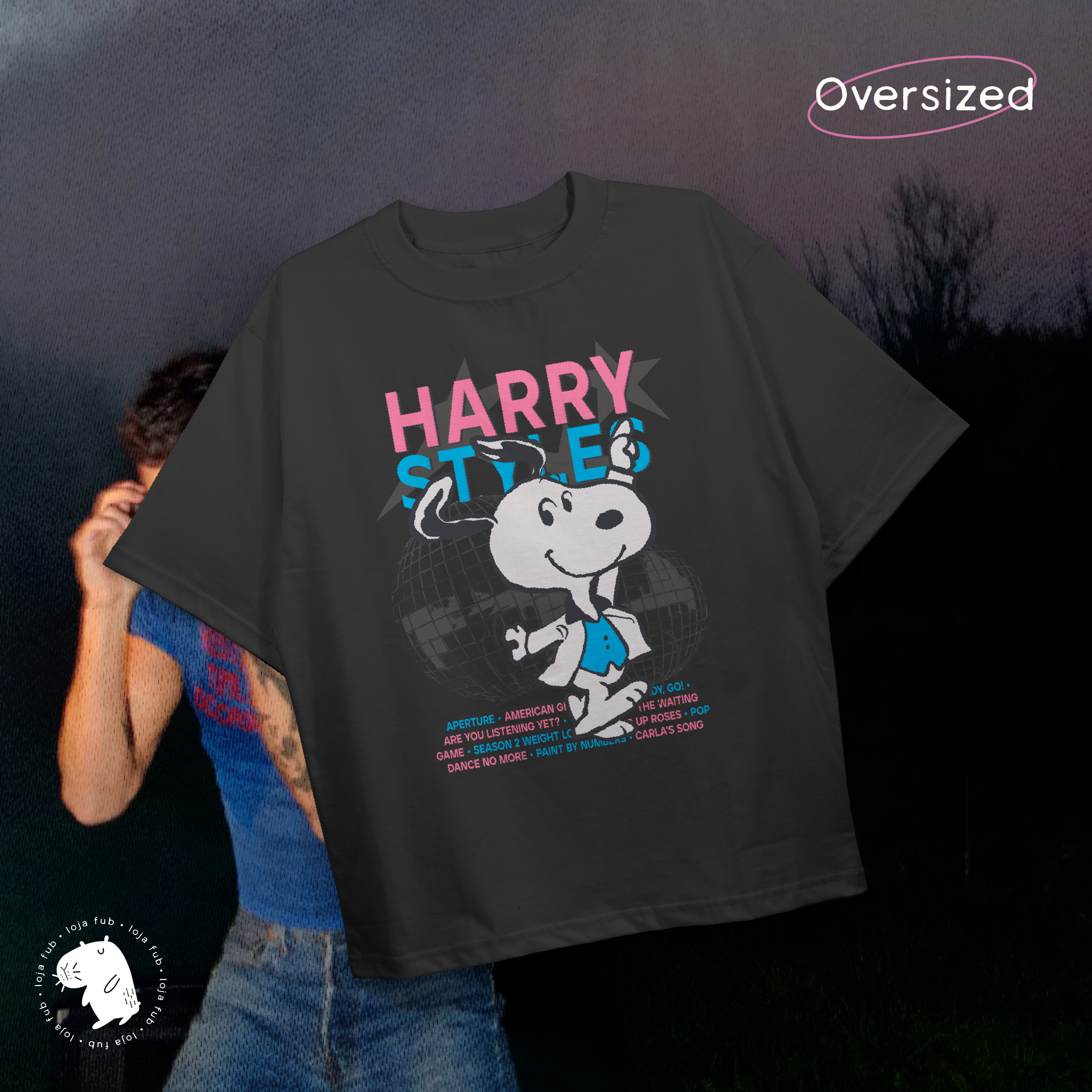 Camiseta Oversized Snoopy Styles 