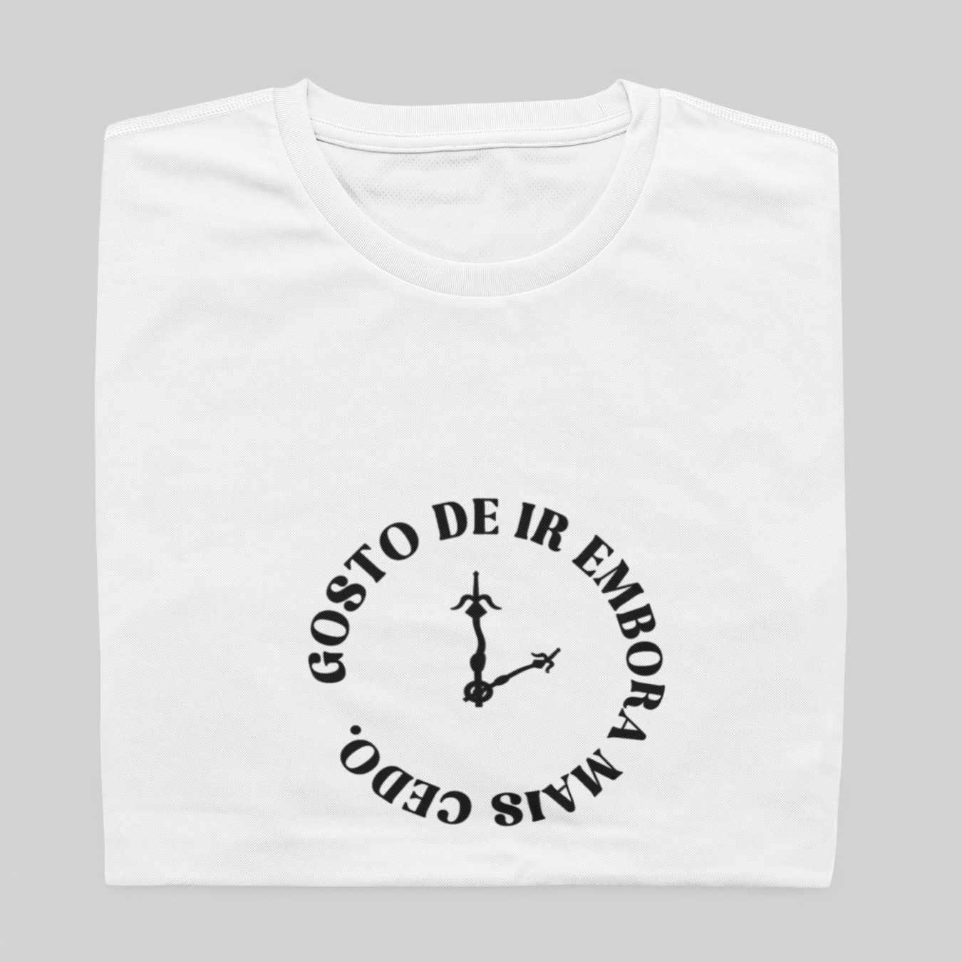 Nome do produto: T- shirt Quality - Gosto de ir embora cedo - BRANCO