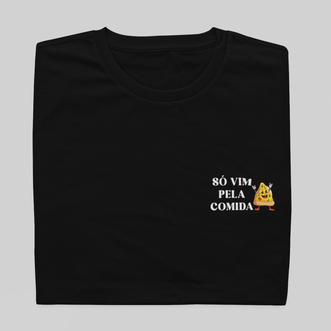 Nome do produto: T- shirt Quality - Vim pela comida - COLORIDO