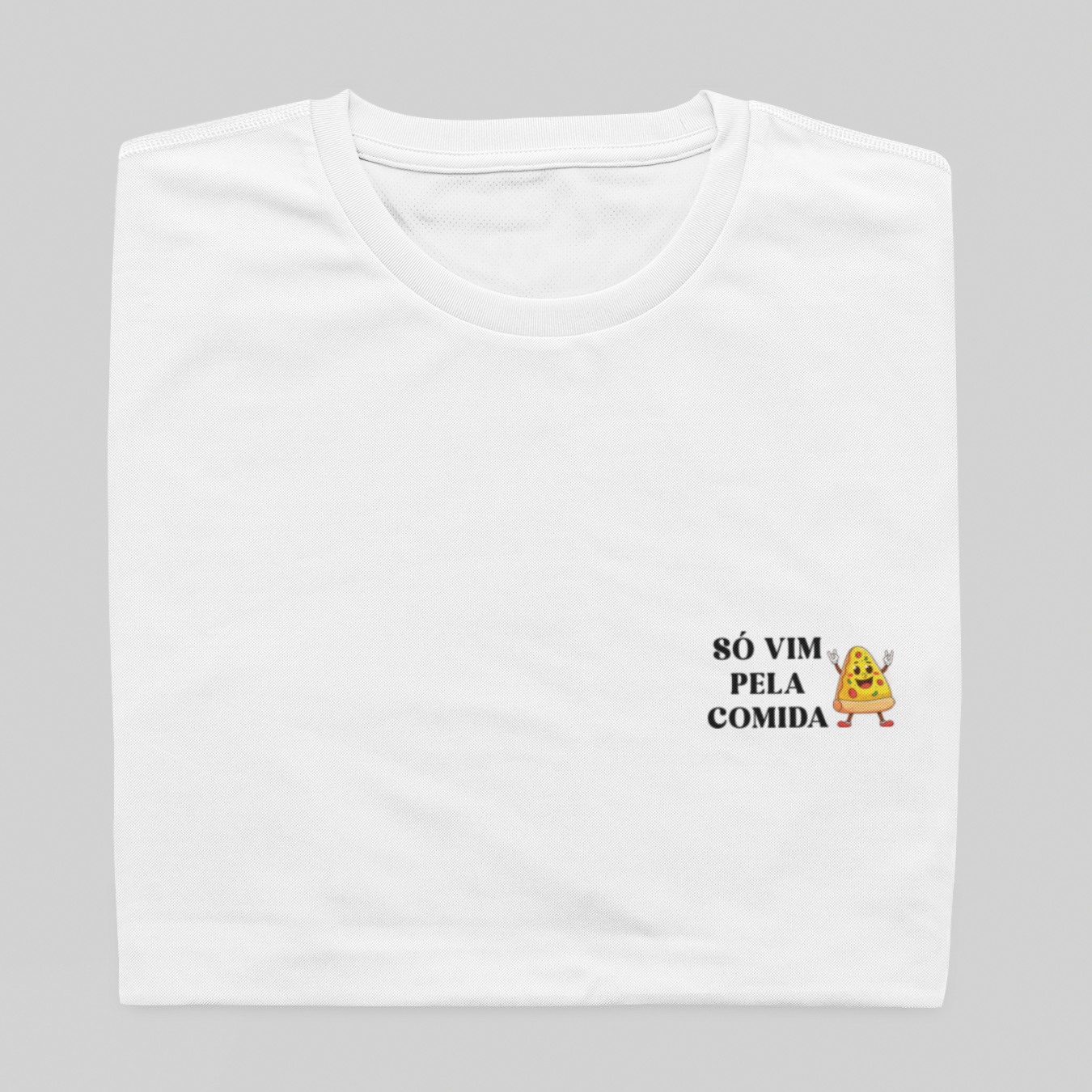 Nome do produto: T- shirt Quality - Vim pela comida - BRANCO
