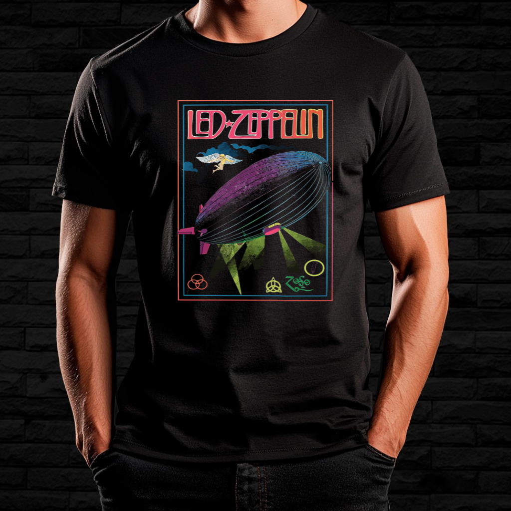 Nome do produto: Camiseta Led Zeppelin - Psychedelic Dirigible | Linha Prime