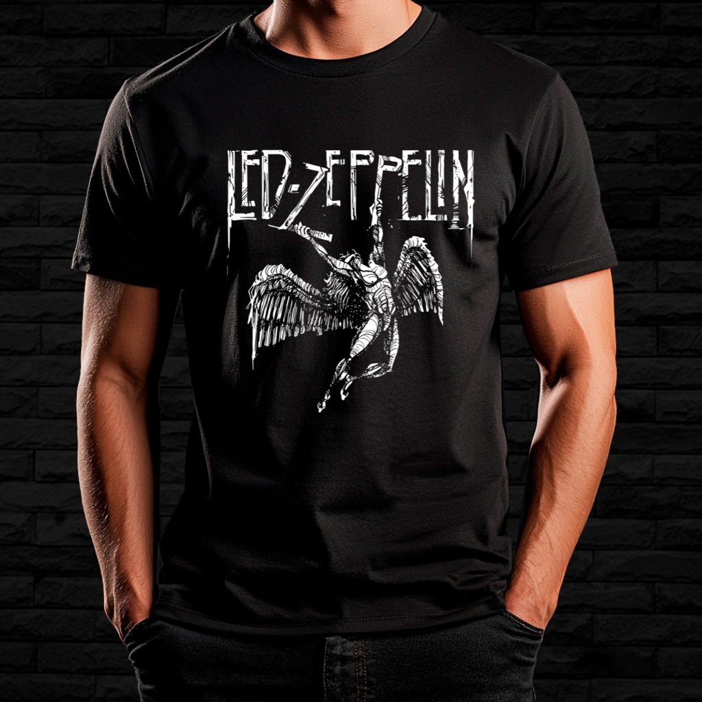 Nome do produto:  Camiseta Led Zeppelin - Anjo Caído | Linha Prime
