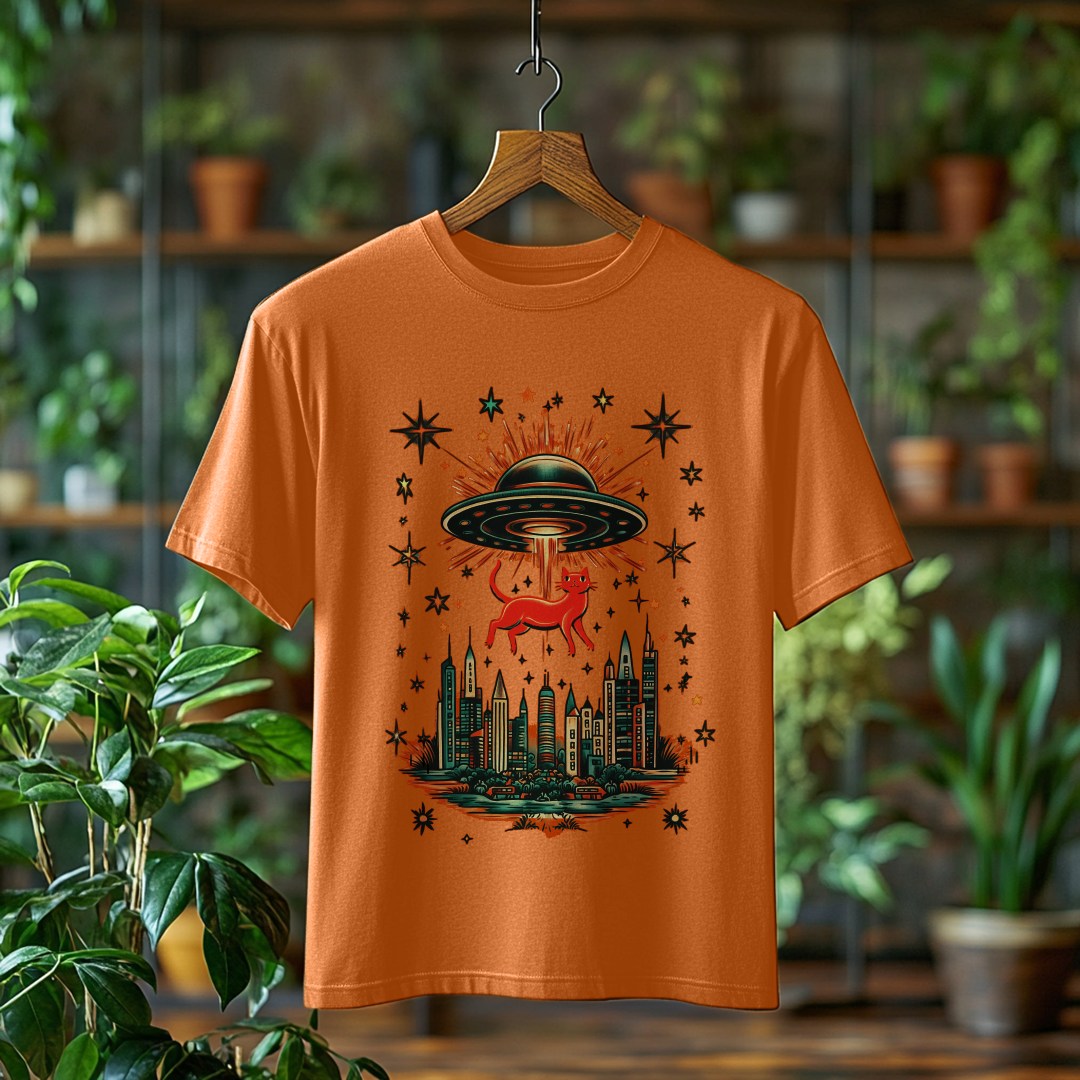 Nome do produto: Camiseta Estonada Gatinho Abduzido