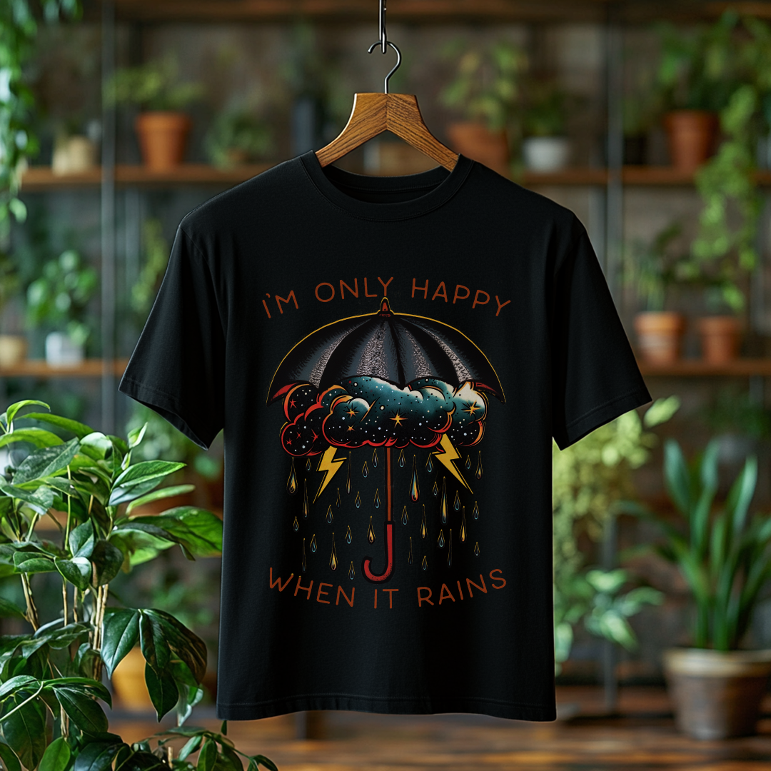 Nome do produto: Camiseta Plus Size I\'m Only Happy When It Rains
