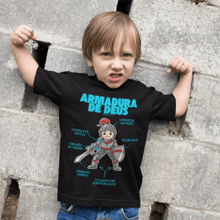 Camiseta Cristã Infantil - Armadura de Deus